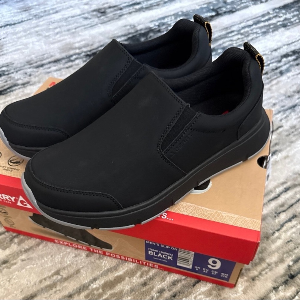 Gerry Men's Moc II Slip On Shoes, Black, New in Box